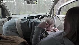 Real 18+ Teen Couple's Wild Roadside Car Fuck with Cumshot Facial