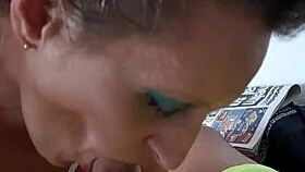 German Milf Prostitute Sandra's Passionate Deep Blowjob