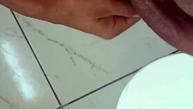 day one of my brazilian solo masturbation with monster cock in bathroom