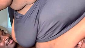 pregnant ebony bbw girlfriend sucks big cock then rides it hard