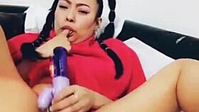 exotic latina squirts hard riding dildo in solo pleasure session