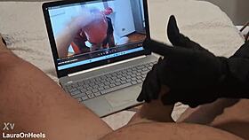 Milf's Gloved Handjob Teases Monster Cock to Explosive Cumshot in Steamy POV