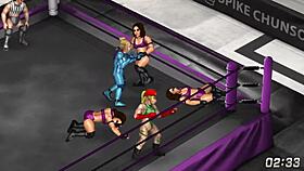 What if lesbian wrestlers Cammy and Samus went ryona in fire pro world?