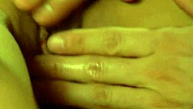 sweet asian indian couple sensually licks erotic pussy during romantic massage