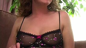 Whoa curly brunette stretching both holes wide open double penetration rocks!