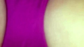 Spreading wet lips wide during erotic panty massage