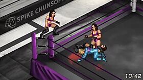 What if lesbian wrestlers Cammy and Samus went ryona in fire pro world?