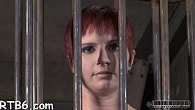 Stormy caning whips lusty slut's bound pussy before hardcore domination fuck