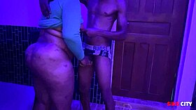 i pound her fat ebony ass standing doggystyle with huge black cock
