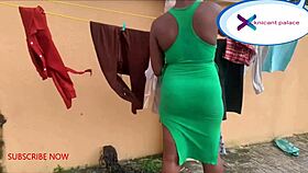 Chubby ebony bends over ropes as i rip clothes pound squirting pussy creampie