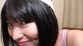 eri morimiya slips into santa costume for wild uncensored pounding in her trimmed pussy