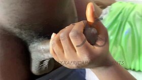 that horny ebony student rides big black cock till it cums twice in condom