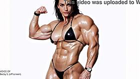 natasha pumps up to massive muscular size in the factory