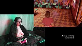 bbw brunette with huge natural tits strips naked for long teasing playthrough session