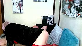 russian mature couple's webcam session explodes with blowjob footjob fisting and doggystyle