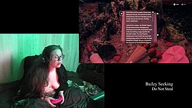 bbw brunette with huge natural tits strips naked for long teasing playthrough session