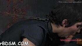 bound horny slut's tight pussy hammered by hardcore machine