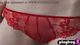 Watch my big tits bounce as I strip out of lingerie teasing you
