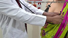 Horny doctor bends patient over for intense clinic boob fuck