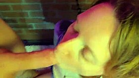 blonde milf chained kneeling for deepthroat facefuck cumshot