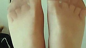 Chubby German's Pantyhose Feet Close-Up Fetish Tease