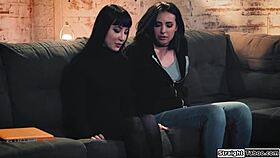 probation officer blasts load on us while we kiss and lick wet pussy