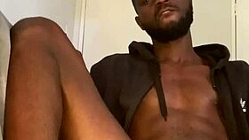 guy strokes his hard cock furiously in solo masturbation frenzy!