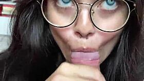 blue-eyed babe, wanna see her sloppy deepthroat wellington prado's huge cock?