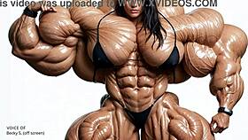 natasha pumps up to massive muscular size in the factory