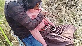 indian schoolgirl caught fucking boyfriend in jungle, black guy punishes her tight pussy hard!
