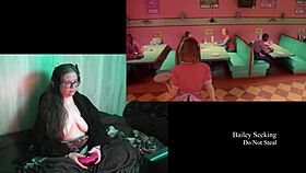 bbw brunette with huge natural tits strips naked for long teasing playthrough session