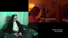 bbw brunette with huge natural tits strips naked for long teasing playthrough session