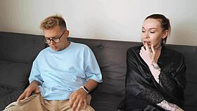 curvy milf delivers taboo handjob ending in hot creampie