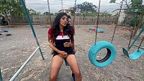 imagine getting caught having fun rough sex in the park with my slutty girlfriend and a horny stranger while they watch
