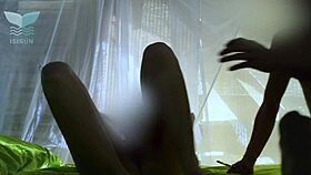 cute couple's early morning forest fuck ends in close-up creampie cumshot