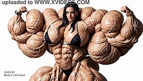 natasha pumps up to massive muscular size in the factory