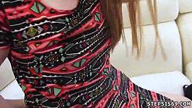 Shy petite teen tastes cum in hardcore taboo play with older guy