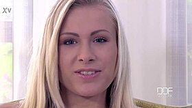 czech blonde shares shaved pussy and narrow ass in heels solo