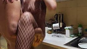 we got so horny in the kitchen it turned into wild wife anal fucking