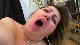 Beautiful Curvy Milf with Huge Natural Tits Passionately Sucks and Licks Massive Cock