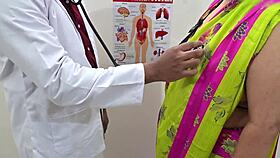 Horny doctor bends patient over for intense clinic boob fuck