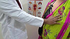 Horny doctor bends patient over for intense clinic boob fuck