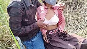 indian schoolgirl caught fucking boyfriend in jungle, black guy punishes her tight pussy hard!