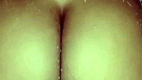 Vibrator buzzes deep during steamy shower solo play