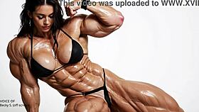 natasha pumps up to massive muscular size in the factory