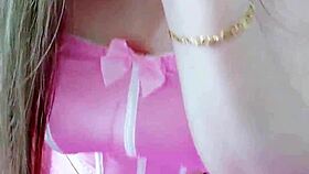 Naughty Student Skirt Up No Panties Plays with Dripping Boobs Tongue Out for Daddy's Cock!