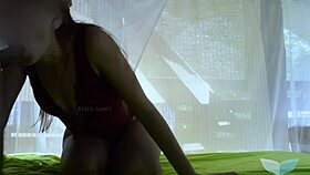 cute couple's early morning forest fuck ends in close-up creampie cumshot