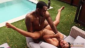 Horny brunette Karina Valentina rides Rome Major's big cock deep 😈🍆