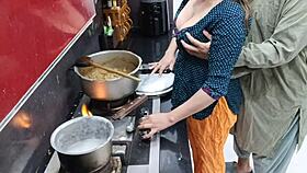 Desi Housewife Takes Anal While Cooking Kitchen