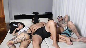 we swapped partners while he slept deeep creampie orgy